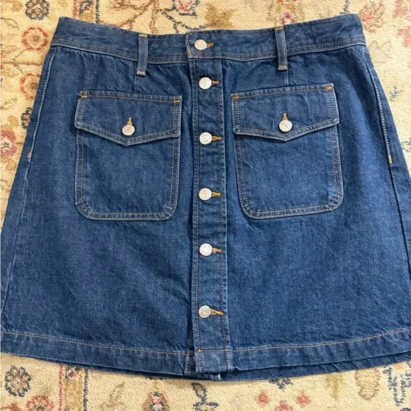 LOFT Denim Button-Front Skirt - Picture 7 of 7